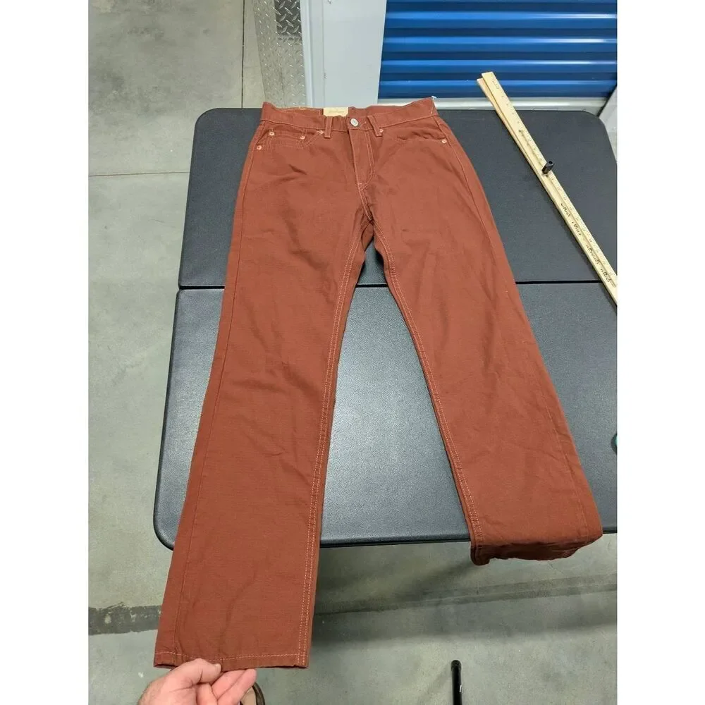 NWT Levi's 505™ Regular Fit Straight Leg 5-pocket Burnt Orange Pants Men's 28 x